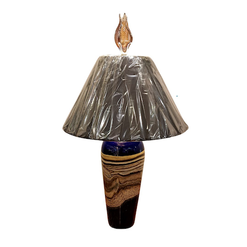 GBG-012 Lamp Opal Strata Cobalt/Dark Purple $1300 at Hunter Wolff Gallery